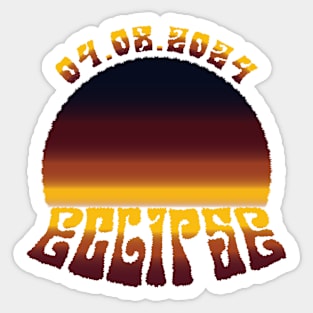 Retro Eclipse April 8 2024 Sticker